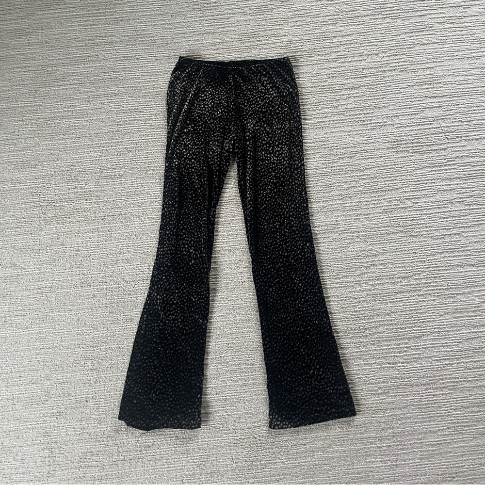 No Boundaries Y2k Cheetah Print Velour Flare Pants - image 1